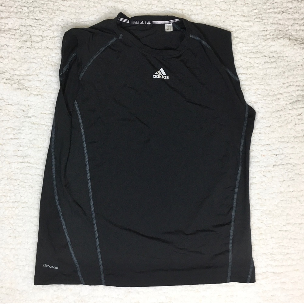 Adidas Black Panel Sleeveless Muscle Shirt
